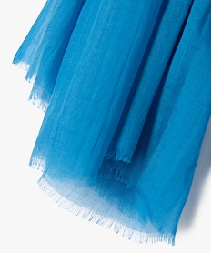 foulard femme extra fin en polyester recycle uni bleu standardD496001_2