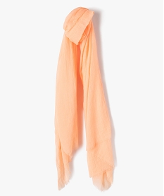 GEMO Foulard femme extra fin en polyester recyclé uni orange standard