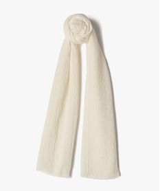 GEMO Foulard femme extra fin en polyester recyclé uni Beige