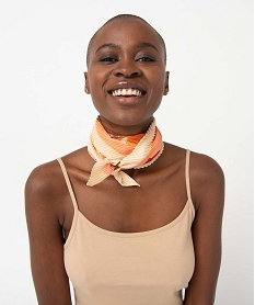 GEMO Foulard femme carré plissé à motif fleuri Multicolore