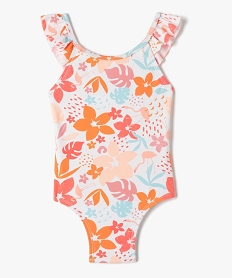 GEMO Maillot de bain bébé fille motif tropical à bretelles volantées Imprimé