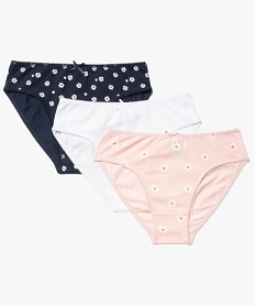 GEMO Culottes fille à motifs fleuris en coton biologique (lot de 3) Imprimé