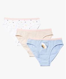 GEMO Culottes fille à motifs girly en coton biologique  (lot de 3) rouge standard