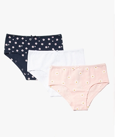 GEMO Shorties fille à motifs fleuris en coton biologique  (lot de 3) imprime fleurs