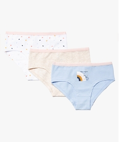 shorties fille a motifs girly en coton biologique  (lot de 3) imprimeD498801_1