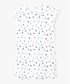 GEMO Chemise de nuit fille à motifs fleuris - LuluCastagnette Blanc