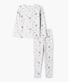 GEMO Pyjama fille à motifs licorne avec volants sur les épaules Imprimé