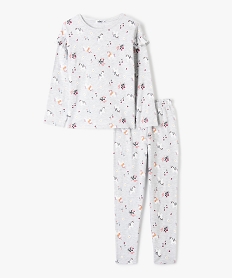 pyjama fille a motifs licorne avec volants sur les epaules imprimeD499401_1