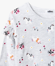 pyjama fille a motifs licorne avec volants sur les epaules imprimeD499401_2