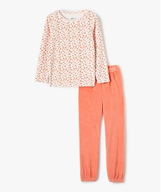 pyjama fille en velours a motifs fleuris imprimeD499601_3