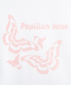 pyjashort fille avec motif papillons blancD499701_2