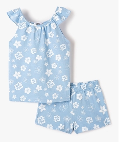 pyjashort fille a motifs fleuris et epaules a volants imprime pyjamasD499801_1