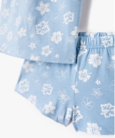 pyjashort fille a motifs fleuris et epaules a volants imprime pyjamasD499801_2