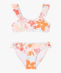 GEMO Maillot de bain fille 2 pièces à motifs fleuris Imprimé