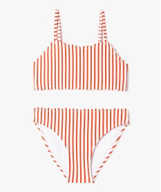 maillot de bain fille 2 pieces a rayures rougeD501001_1