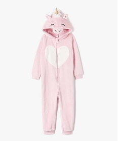 combinaison pyjama fille licorne avec capuche roseD501401_1