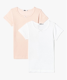 GEMO Tee-shirt à manches courtes fille (lot de 2) Multicolore