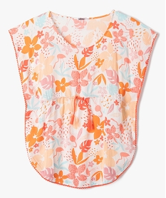 GEMO Robe de plage fille à motifs fleuris Imprimé