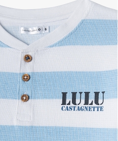 pyjashort garcon bicolore avec haut raye - lulucastagnette bleuD503401_2