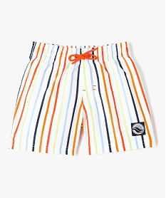 short de bain garcon a rayures multicolores rougeD503601_1