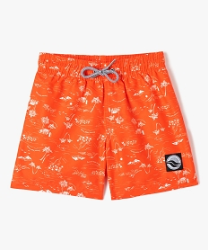 short de bain garcon a motifs exotiques rougeD503901_1