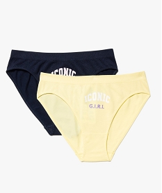 GEMO Culotte fille avec inscription sur l’avant (lot de 2) Multicolore