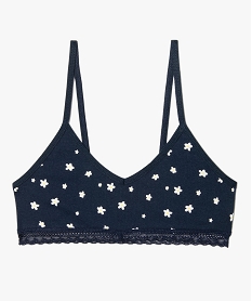 GEMO Soutien-gorge fille à motifs fleuris Bleu