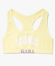 GEMO Brassière fille avec inscription girly Jaune