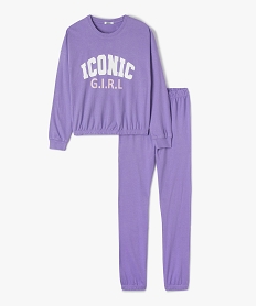 GEMO Pyjama fille 2 pièces coordonnées avec imprimé Violet