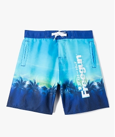 GEMO Short de surf garçon à motifs palmiers - Freegun Imprimé