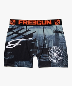 GEMO Boxer homme à motif gratte-ciel et ceinture contrastée Blanc