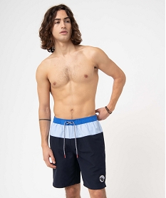 short de bain homme a larges bandes blancD514701_1