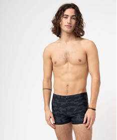 GEMO Maillot de bain homme forme boxer avec motifs Noir