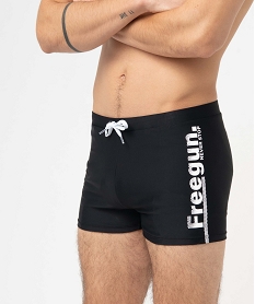 maillot de bain homme forme boxer avec inscription - freegun noirD515401_2