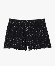 short de pyjama avec finitions froncees femme noir bas de pyjamaD515701_4