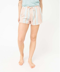 short de pyjama femme ample et fluide a motifs imprime bas de pyjamaD516301_1