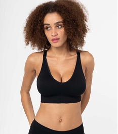 brassiere de sport femme avec bretelles croisees dans le dos noirD516901_1