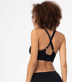 brassiere de sport femme avec bretelles croisees dans le dos noir soutien gorge sans armaturesD516901_2