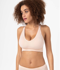 brassiere de sport femme avec bretelles croisees dans le dos roseD517001_1