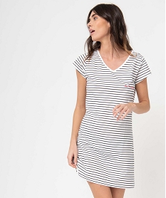 GEMO Chemise de nuit imprimée à manches courtes femme Imprimé