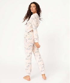 pyjama femme en polaire a imprime all over imprimeD518801_3