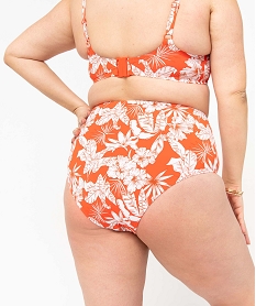 bas de maillot de bain femme grande taille a taille haute rougeD520301_2