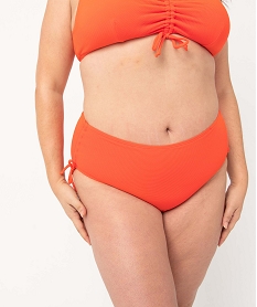 GEMO Bas de maillot de bain femme grande taille en matière texturée rouge standard