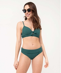 bas de maillot de bain femme paillete forme culotte taille haute vert bas de maillots de bainD520801_3