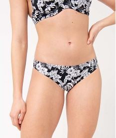 GEMO Bas de maillot de bain femme forme culotte à motifs fleuris Violet