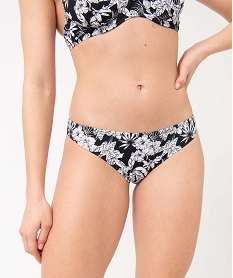 GEMO Bas de maillot de bain femme forme culotte à motifs fleuris Imprimé