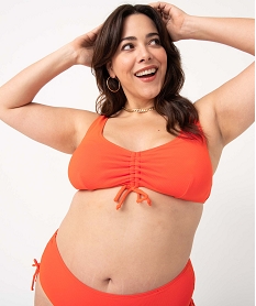 GEMO Haut de maillot de bain femme grande taille en maille texturée Rouge