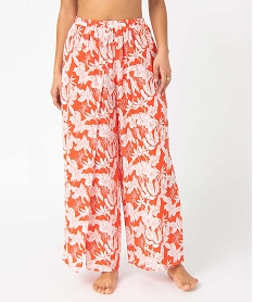 GEMO Pantalon de plage femme ouvert sur lavant Imprimé