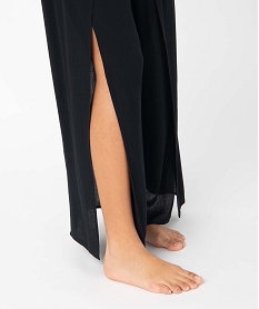 pantalon de plage femme ouvert sur l’avant noir vetements de plageD521901_2