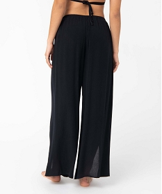 pantalon de plage femme ouvert sur l’avant noir vetements de plageD521901_3